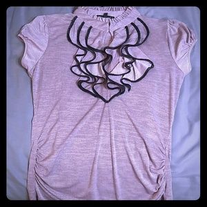 💗Pink and black heart soul women's blouse